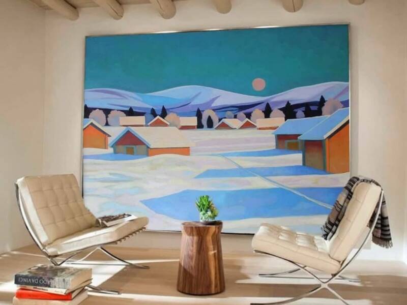 Suuri maalaus maaseudusta.