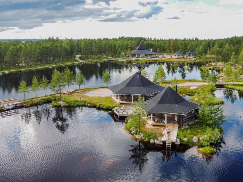 Aerial view from Hunurijärvi Resort.