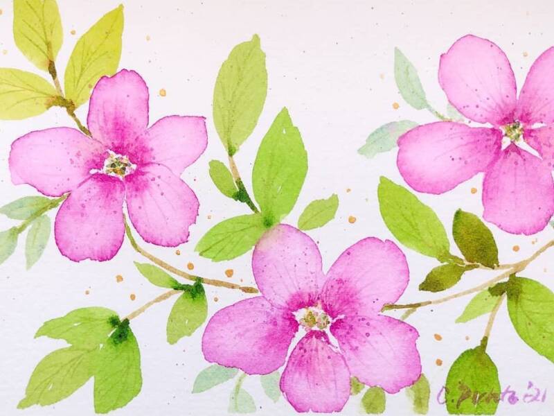 "Onnittelukukkia" -teos.