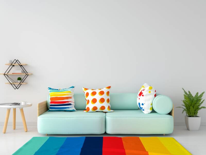 Beautiful colorful woven rug.