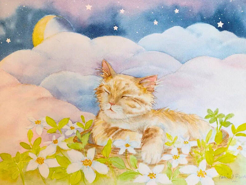 The artwork, "Suloisia unia" (meaning "Sweet Dreams").